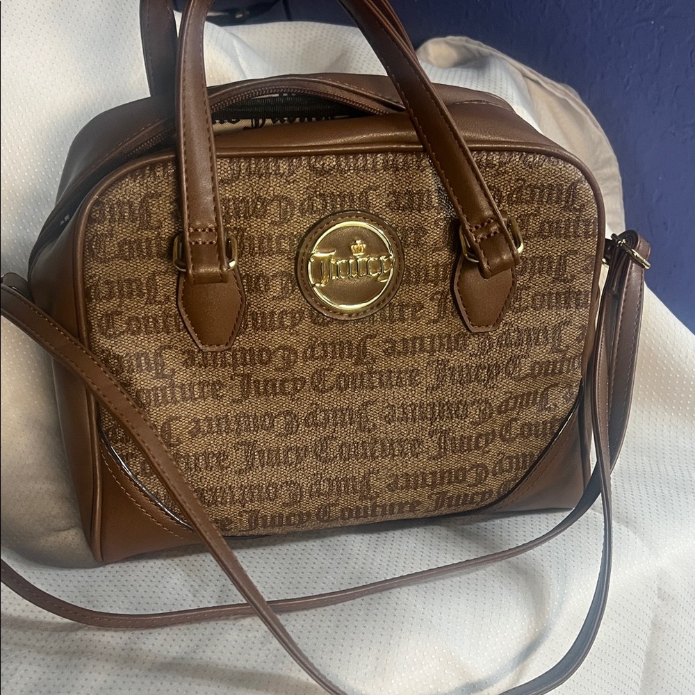 Juicy Couture Tan and Brown Logo Satchel
